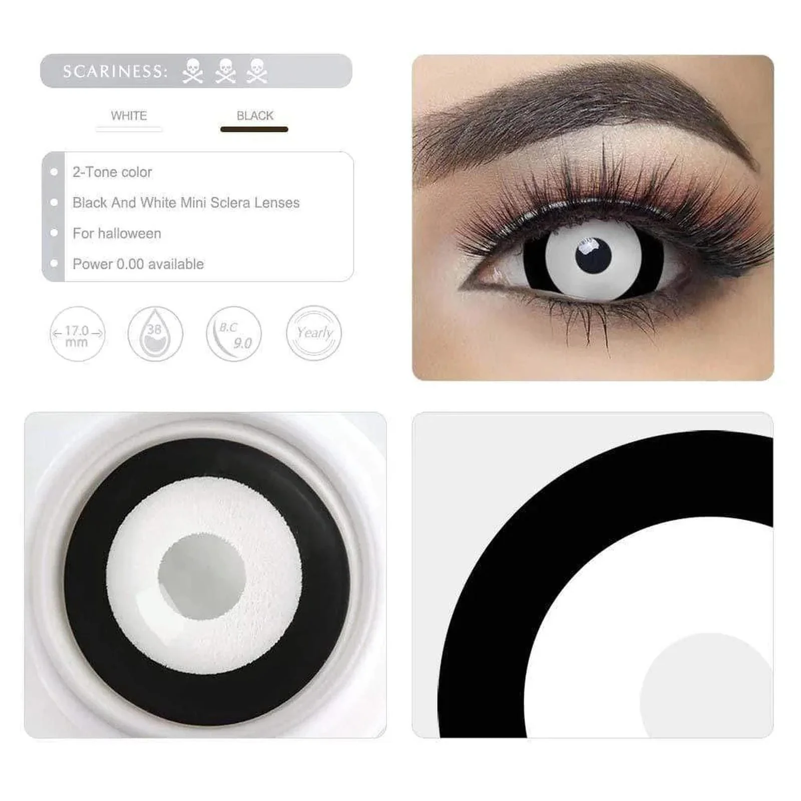 17mm Black and White Mini Sclera - Image 3