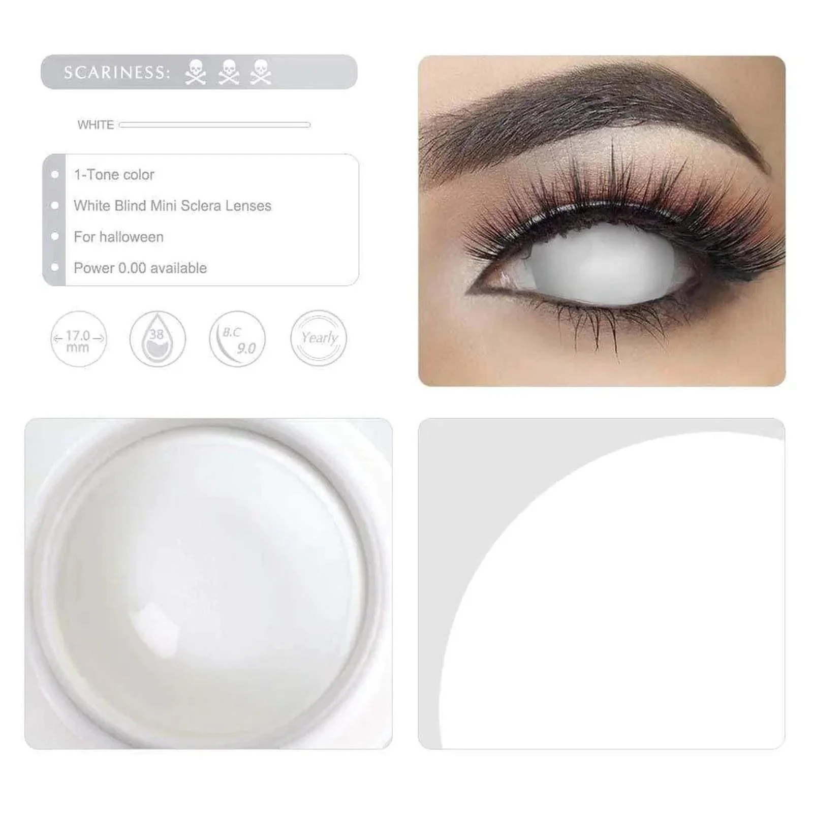 17mm Blind White Mini Sclera - Image 3