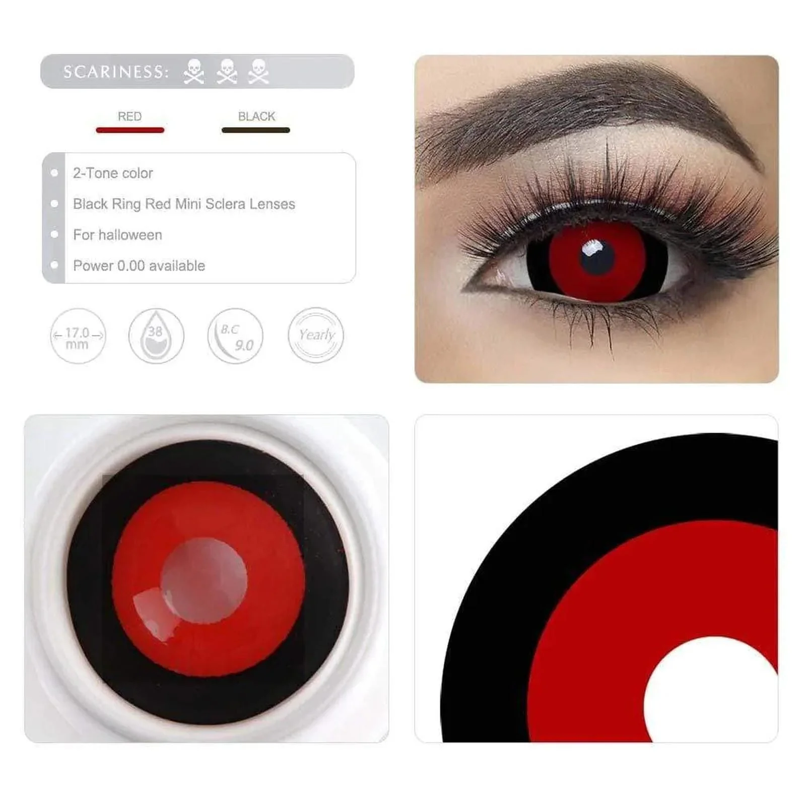 17mm Red and Black Mini Sclera - Image 3