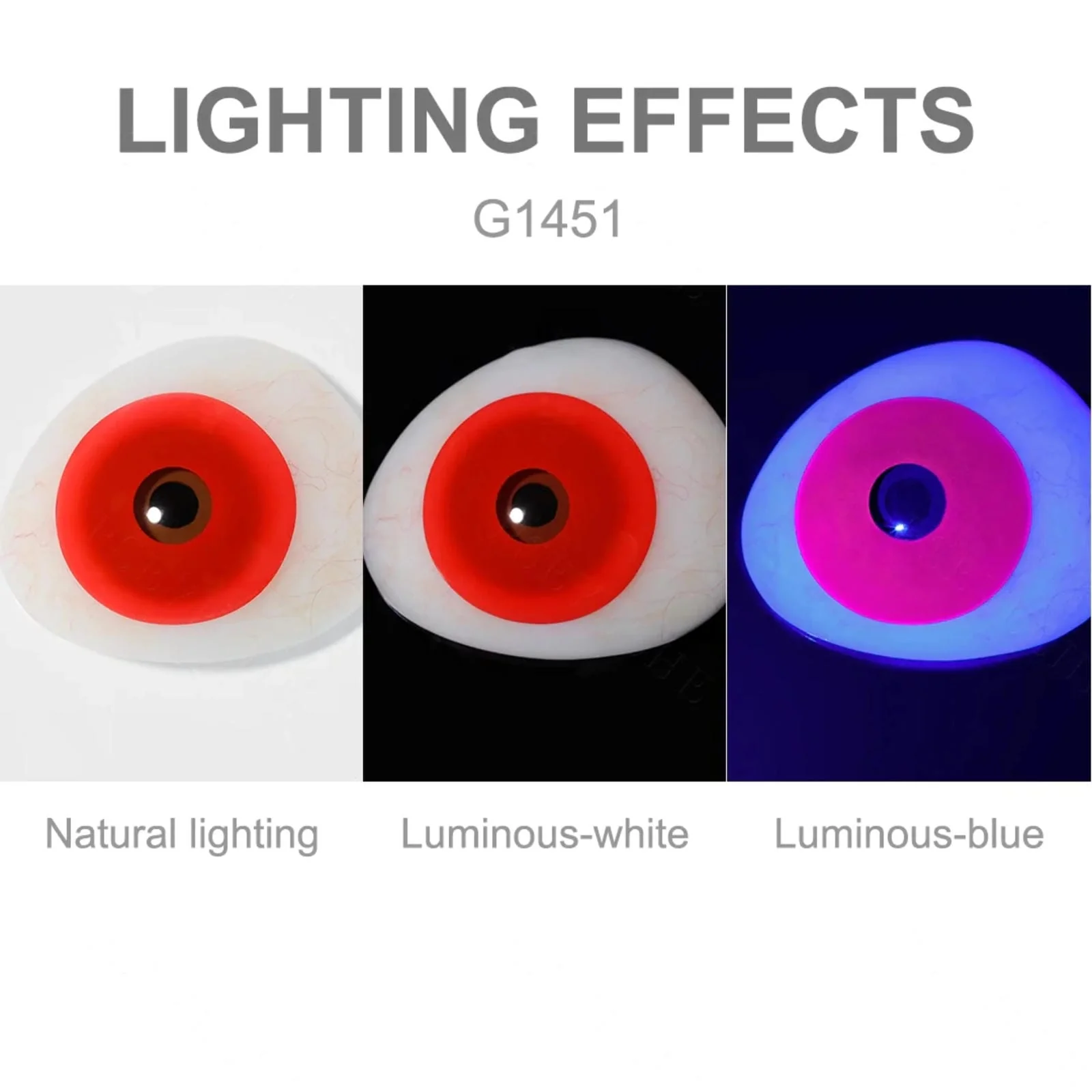 17mm UV Glow Red Mini Sclera Contacts - Image 3