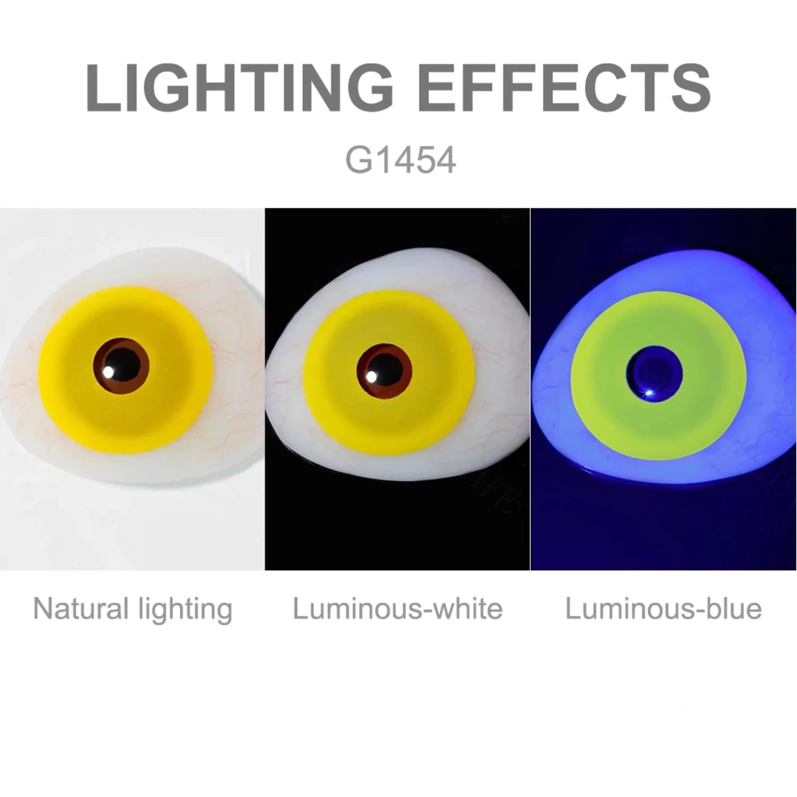 17mm UV Glow Yellow Mini Sclera Contacts - Image 3