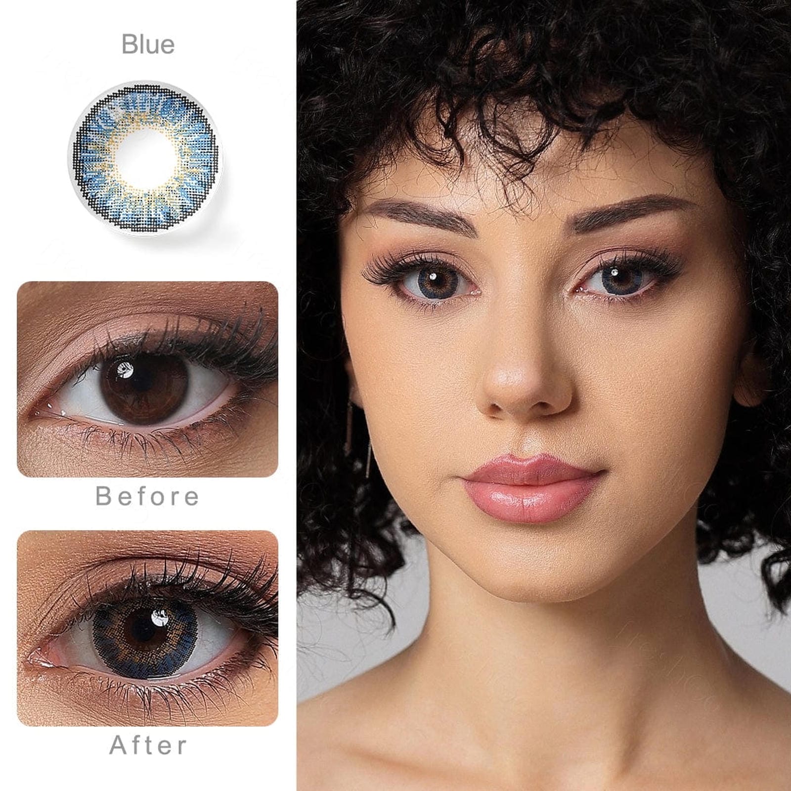 3 Tone Blue Coloured Contacts - Image 5