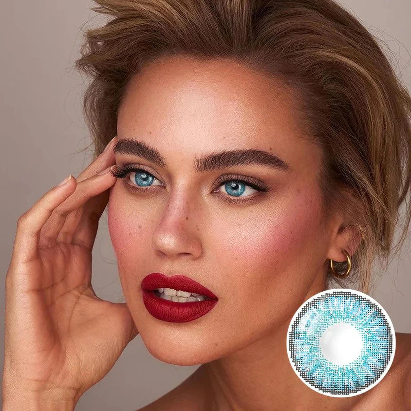 3 Tone Brilliant Blue Coloured Contacts - Image 3