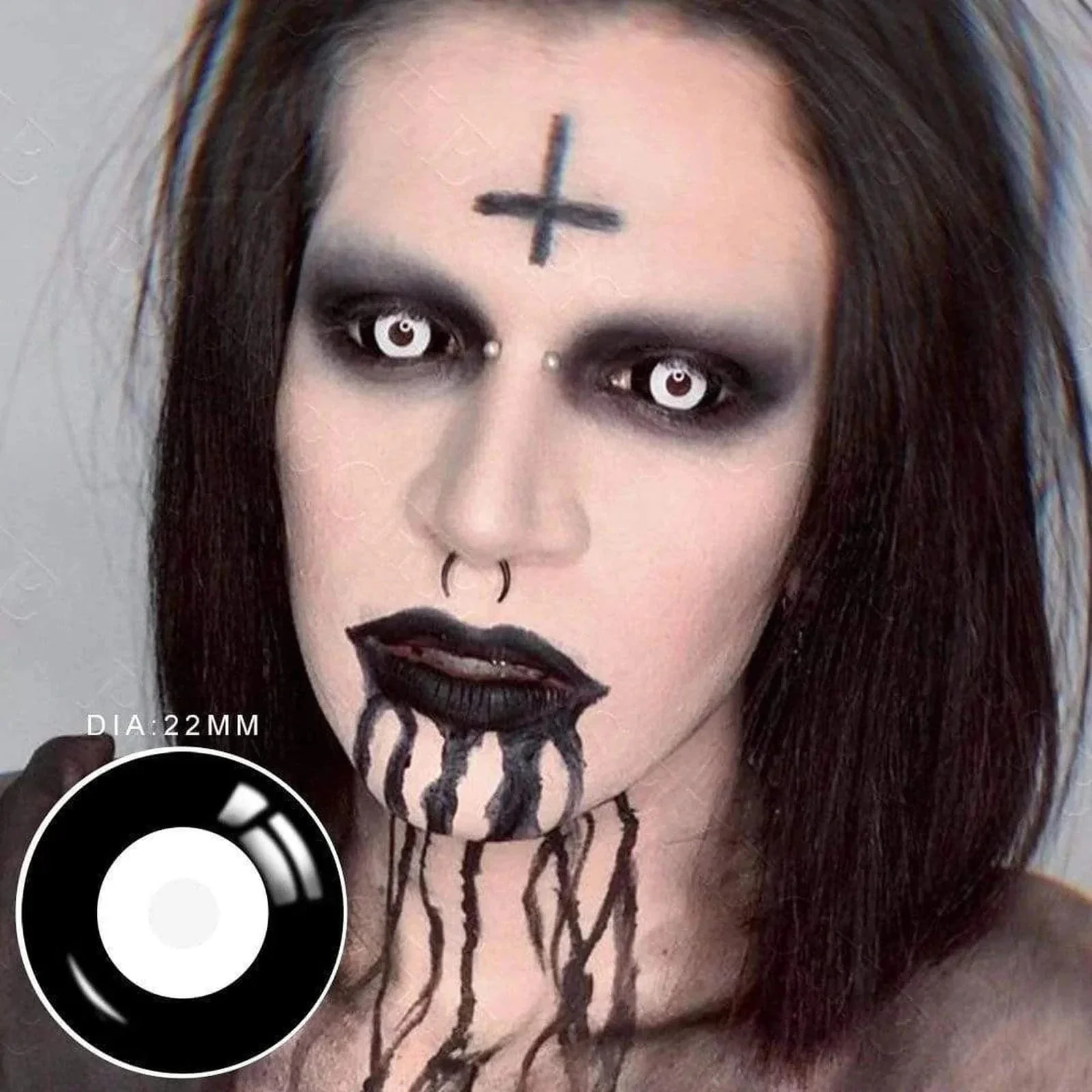 Black and White Full Eye 22mm Sclera - Image 3
