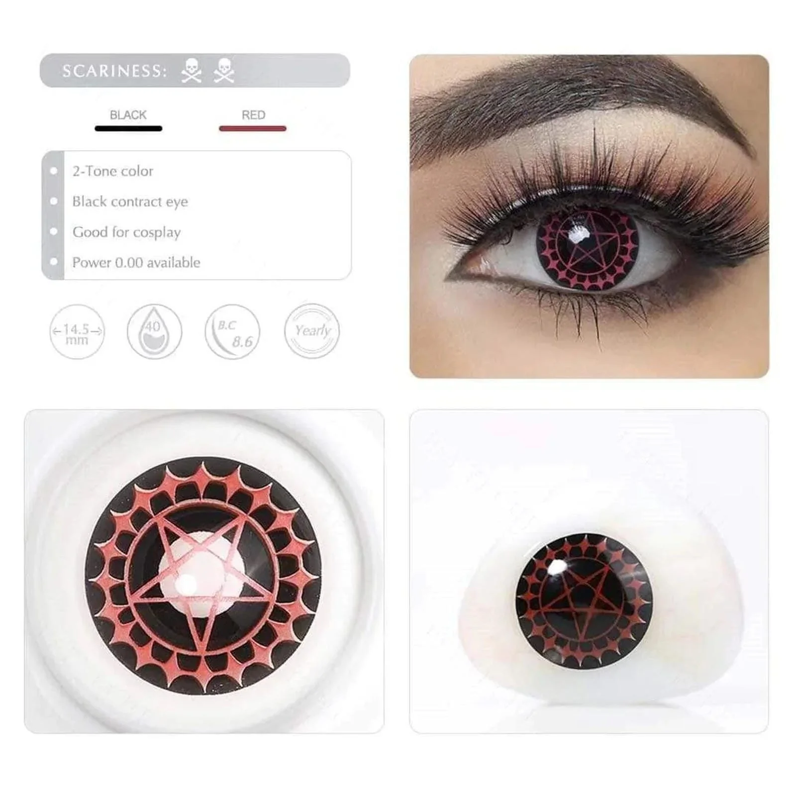 Black Contract Halloween contact lenses - Image 3