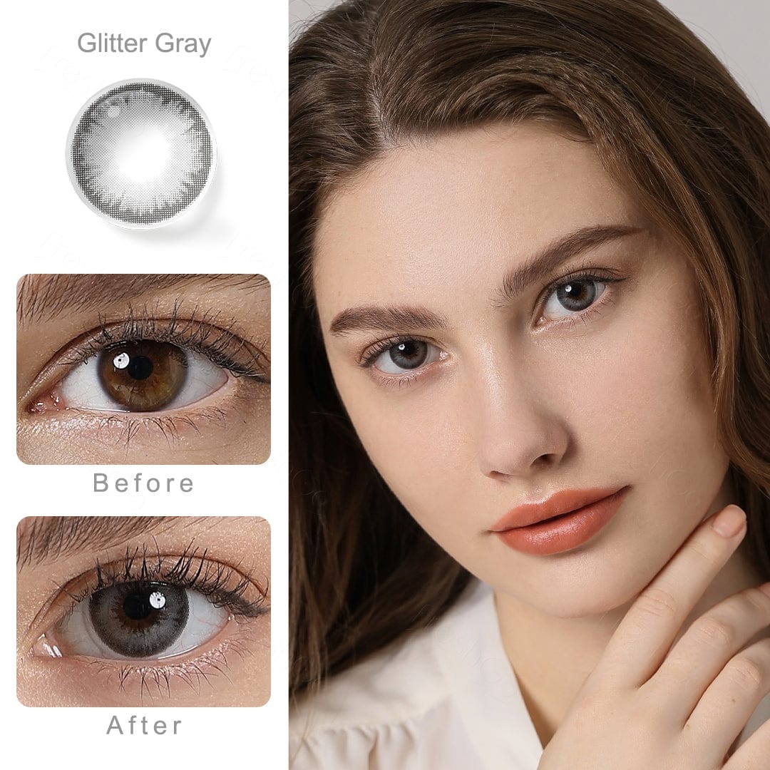 Diamond Glitter Gray Coloured Contacts - Image 6