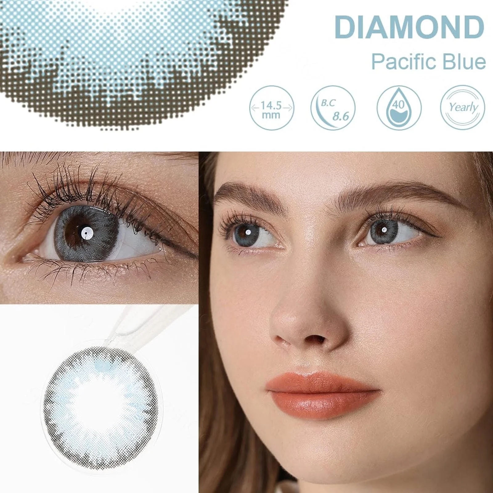 Diamond Pacific Blue Coloured Contacts - Image 6