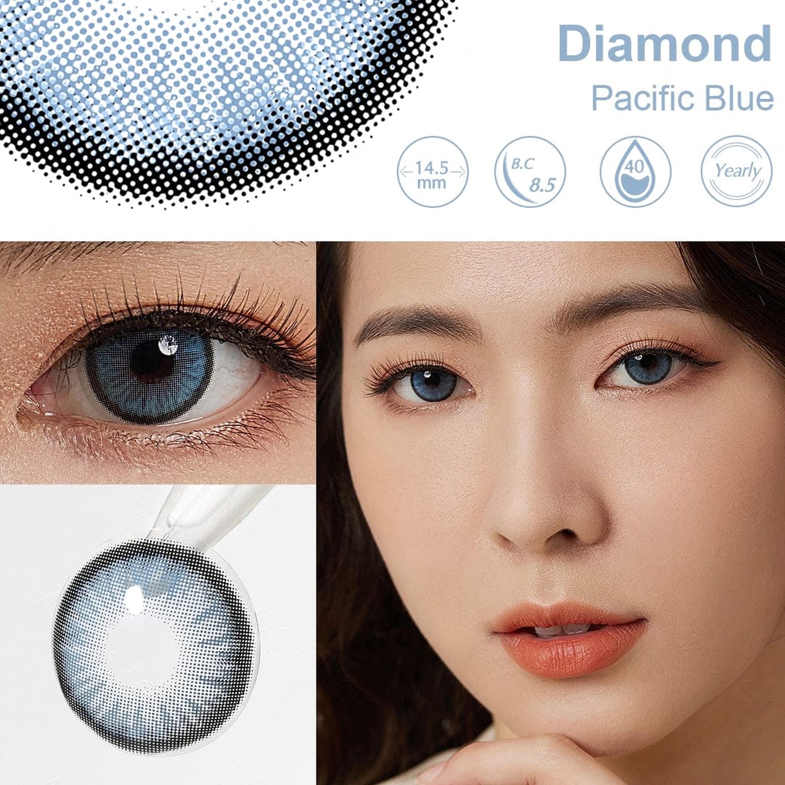 Diamond Pacific Blue Contact Lenses - Image 6