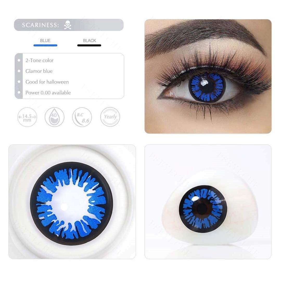 Glamor Blue Halloween Contacts - Image 3