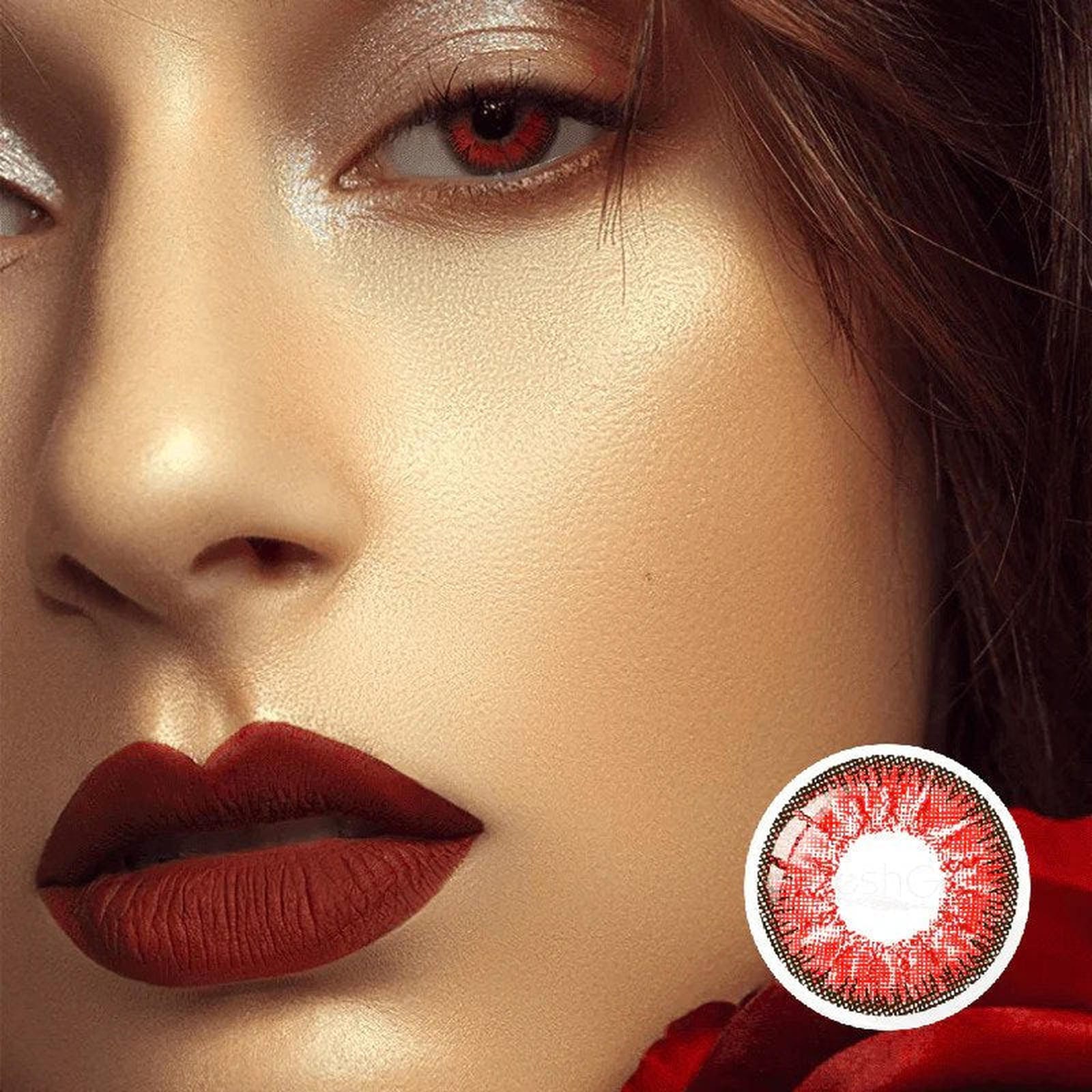 Nonno Deep Red Coloured Contacts - Image 3