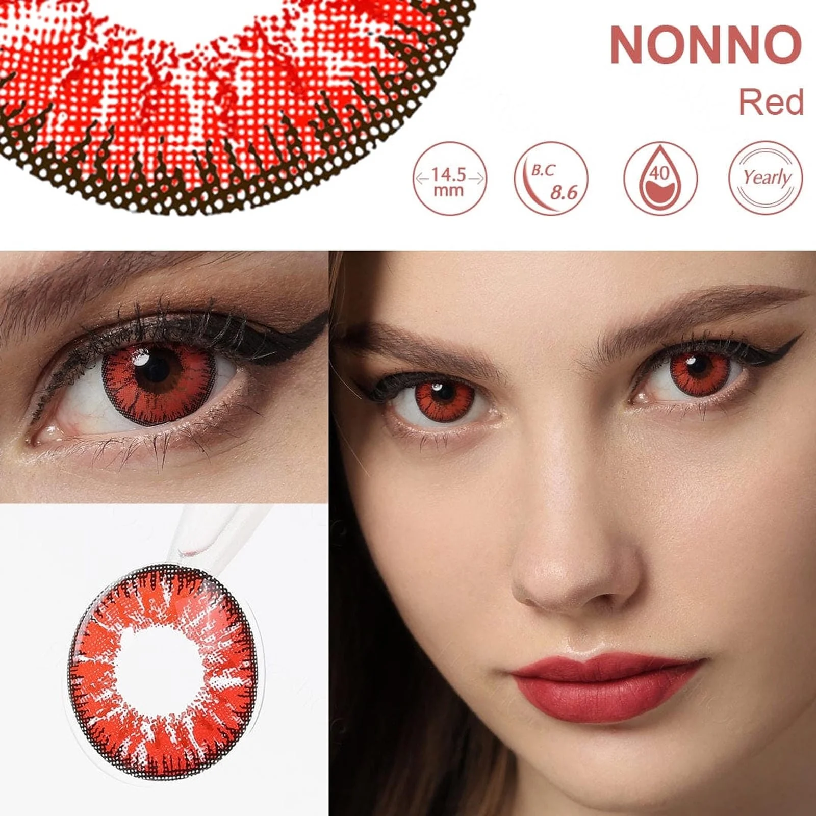 Nonno Deep Red Coloured Contacts - Image 7