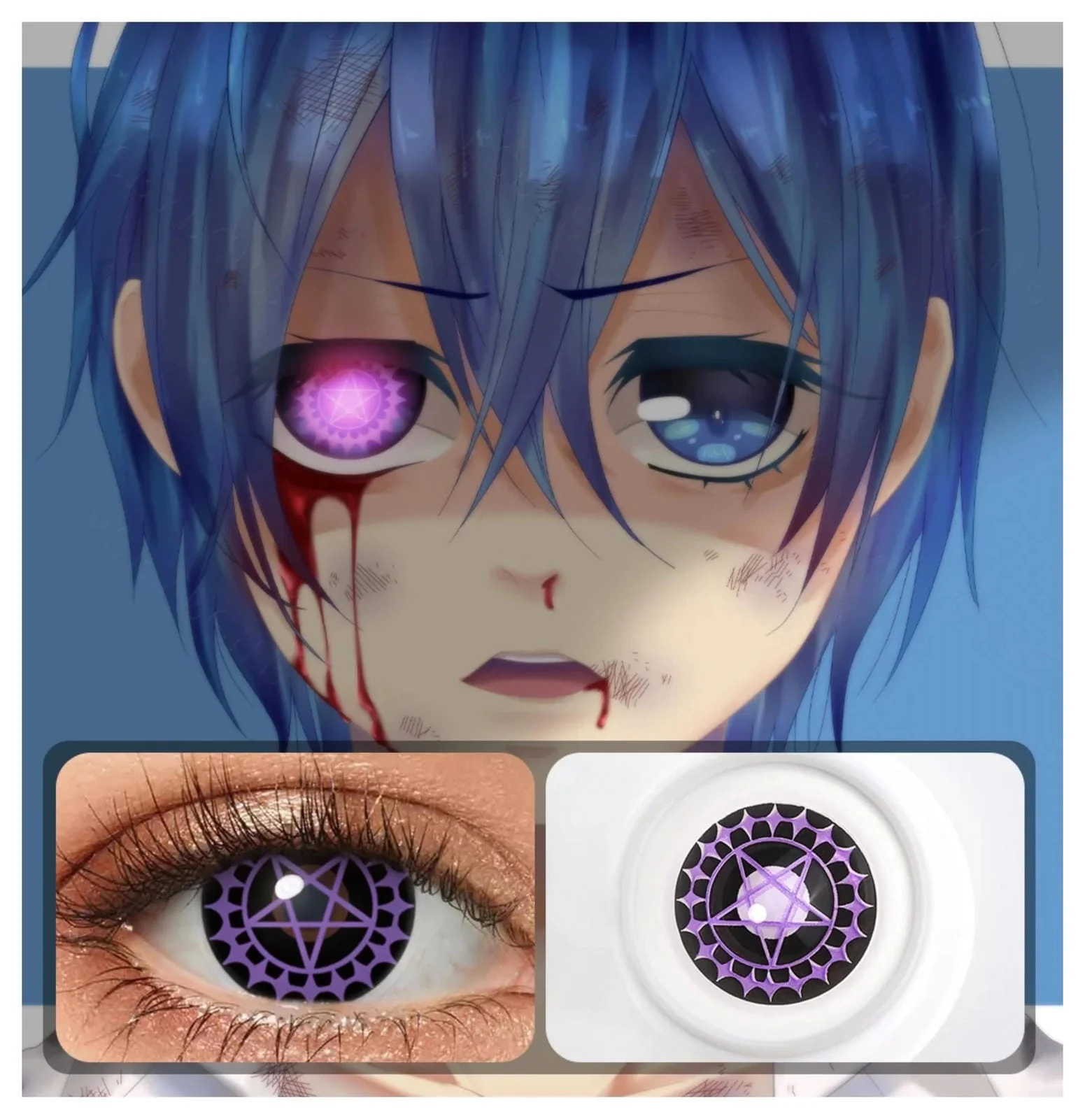 Purple Contract Halloween Cosplay Contacts - Image 3