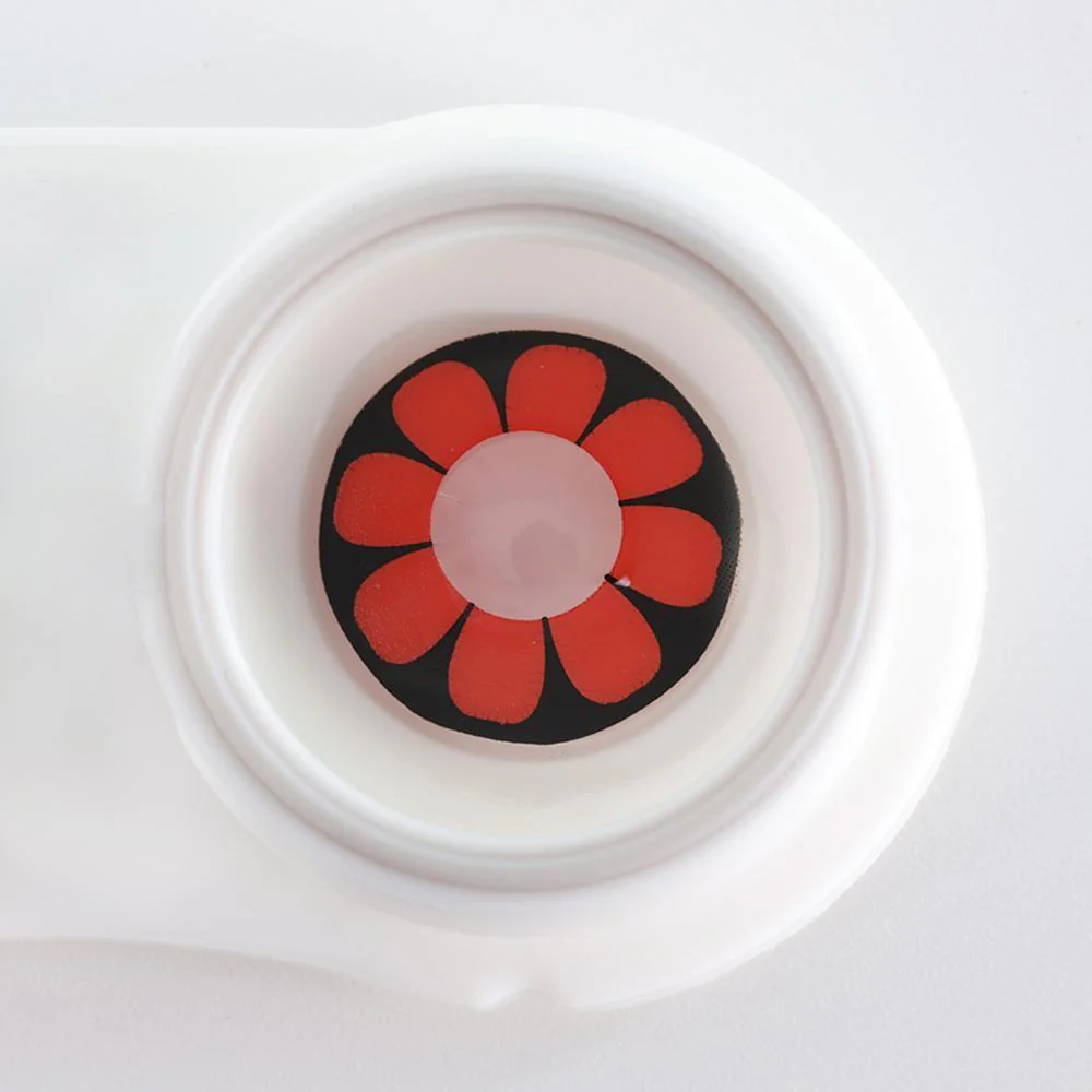 Red Daisy Halloween Contacts - Image 3