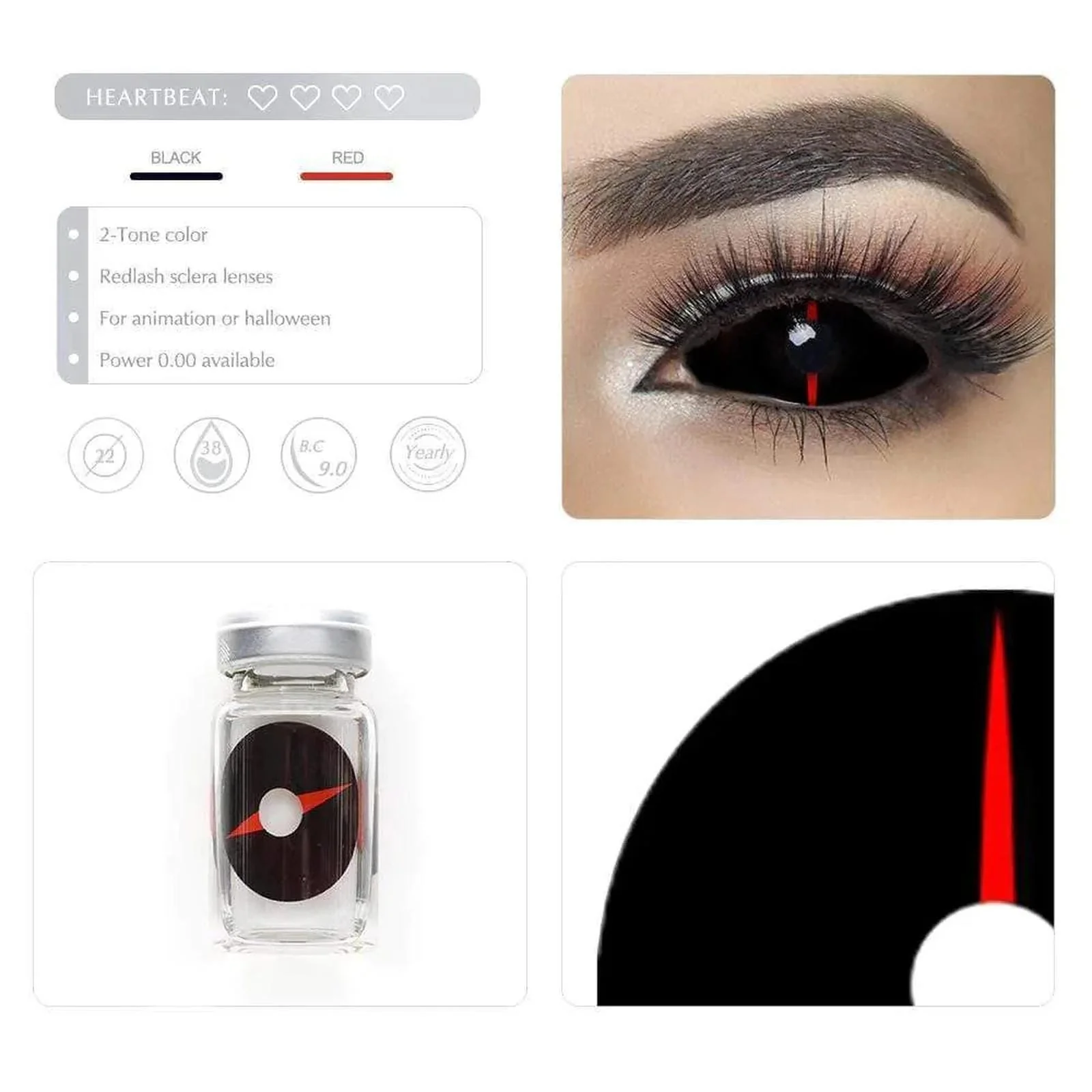 Redlash Black Full Eye 22mm Sclera - Image 5