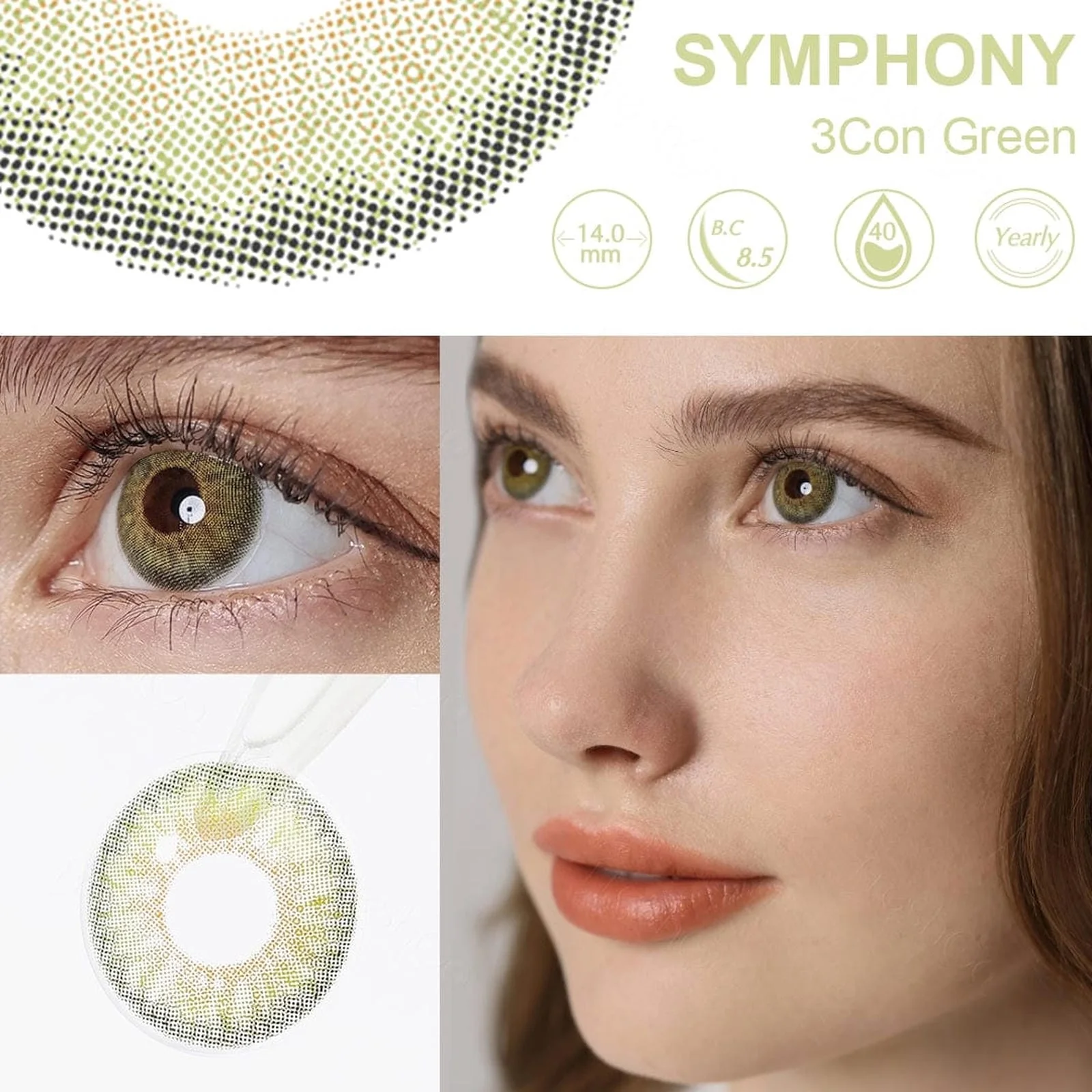 Symphony 3Con Green Coloured Contacts - Image 8